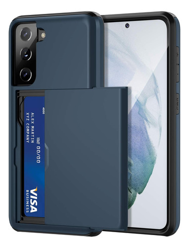Funda Jiunai S21 Galaxy Shell Wallet/azul