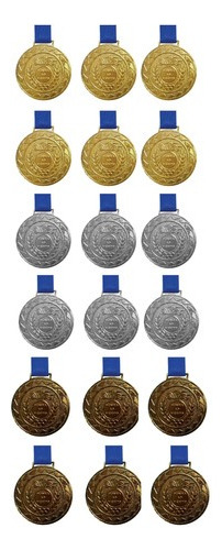 Kit C/6 Medalhas De Ouro + 6  De Prata + 6  De Bronze M43