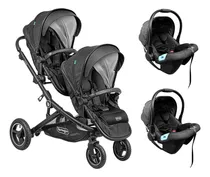 Comprar Coche Doble Travel System Dueto Bebeglo Rs-13320 Color Negro Chasis Negro