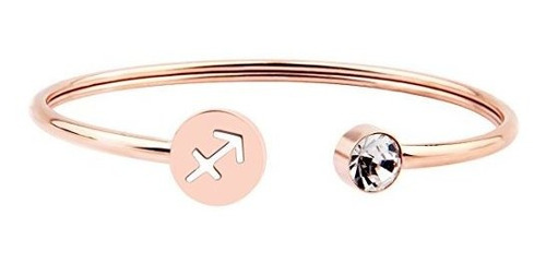 Zuo Bao Simple De Rose De Oro Del Zodiaco Del Brazalete Con 