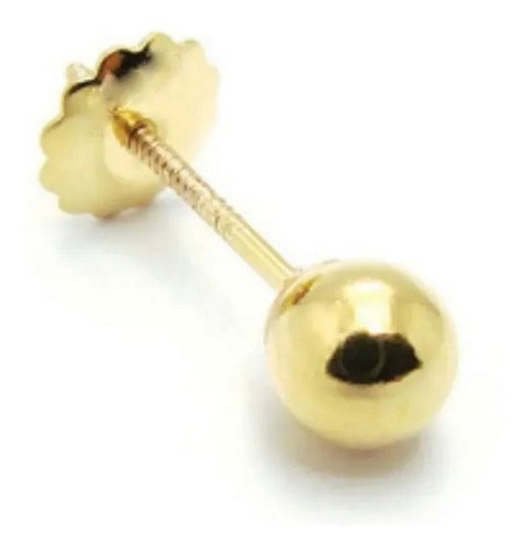Imagen 1 de 8 de Par Aros Tuerca Oro 18k Bolita Nº 8 (8mm.) Garantía Estuche