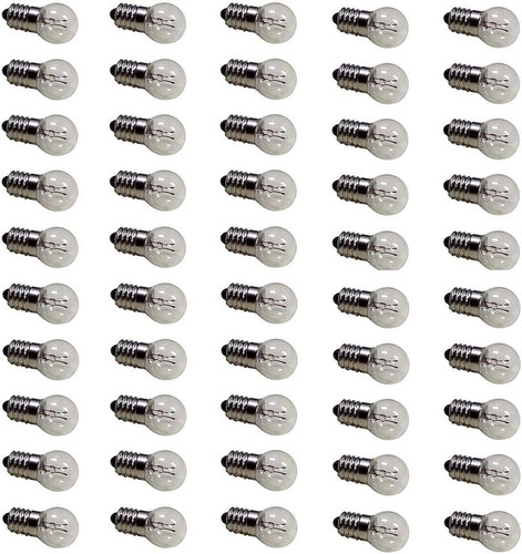 Meetus Pack Of 50 E10 1.5v 0.3a Dc Warm White Miniature Scre