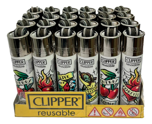 Caja 24 unidades Encendedor Clipper Grande Varios Modelos
