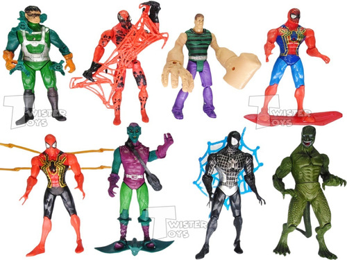 Muñecos Spiderman Set X8 Figuras Articuladas Accesorio Venom