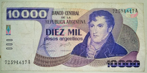 Billete De 10000 Pesos Agentinos#10