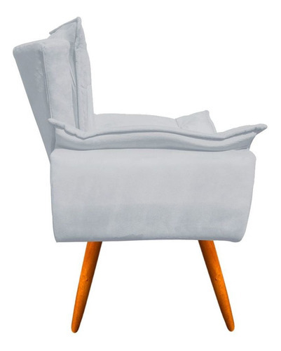Poltrona Opala Com Puff Opala Suede D'rossi Cor Cinza