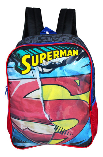 Mochila Escolar Juvenil De Alças Superman Dc Comics Meninos Cor Rosa