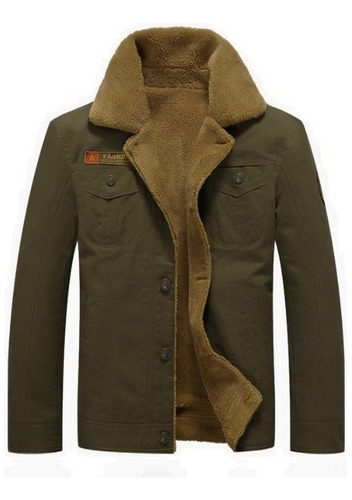 Chaqueta De Mezclilla De Lana Gruesa De Invierno Para Hombre