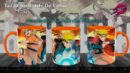 Taza Borde Color Naranja Naruto-001