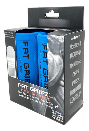 Agarre Mancuerna Barra Gimnasio Fat Gripz Pro 5.7cm Azul