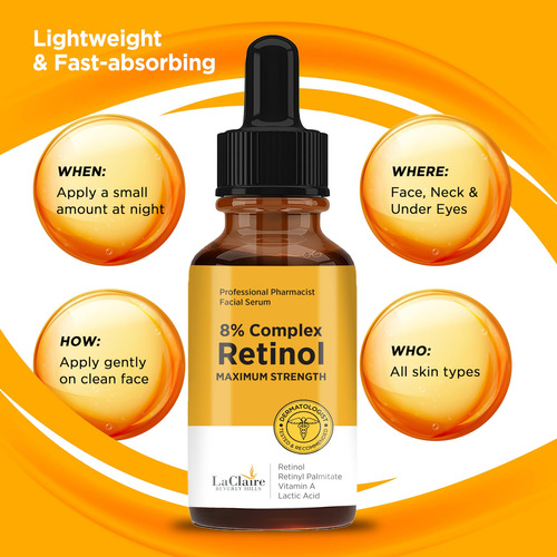 Laclaire 8% Retinol Complex Serum Mejor Suero De Retinol P