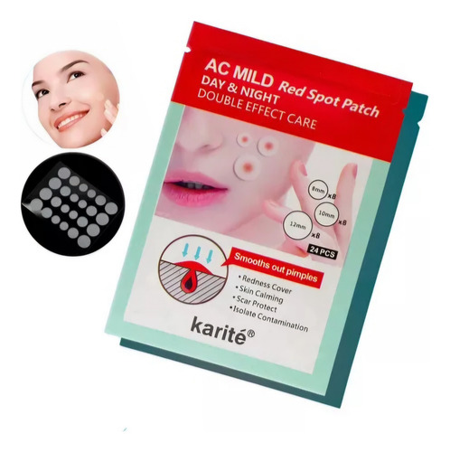Parches Antiacne X24 Karite Puntos Negros Calma Dia/noche Todo Tipo De Piel Día/noche