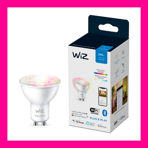 Imagen 2 de 10 de Foco Inteligente Led Wifi Wiz Color 4.9w Gu10