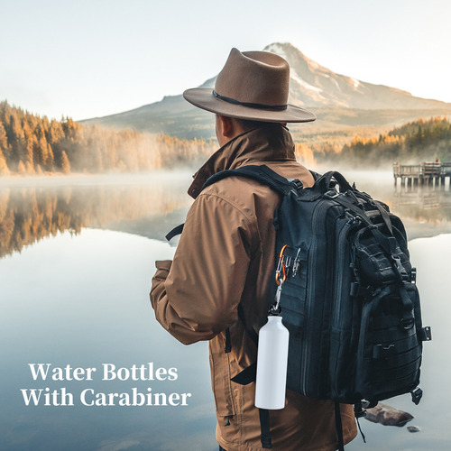 Botella De Agua Portátil De 500 Ml De Aluminio Con Mosquetón