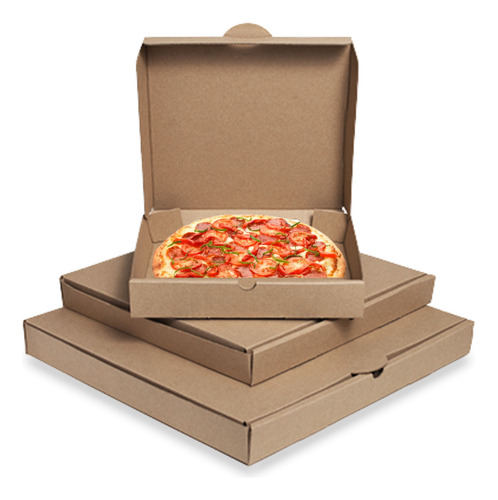 150 Caja Para Pizza Biodegradable 20x20x4.5cms Carton Microc