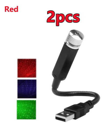 2 Uds Mini Proyector De Estrellas Led Luces Usb For Cortina