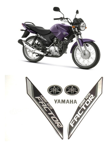 Adesivos Compatível Yamaha Ybr 125 Factor 2011 Roxa 10318 Cor Adesivo Emblema Gráfico Ybr 125 Factor 2011 Roxa