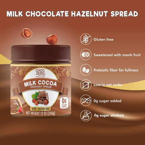 Crema De Chocolate Con Avellanas Sin AzĂșcar 340 G Apta Para