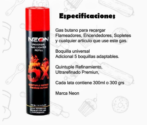 Lata 300ml Gas Butano Para Recarga Encendedores