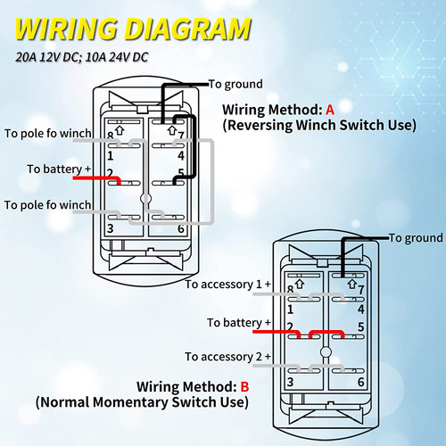 Joinfworld Winch Switch Winch In Winch Out Momentary On/off/