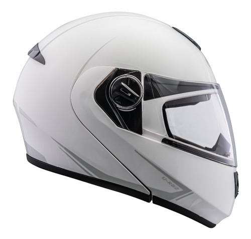 Capacete Articulável Peels U-rb2 Classic 6 Cores Cor Branco Brilho/Prata Tamanho do capacete 57/58 - M