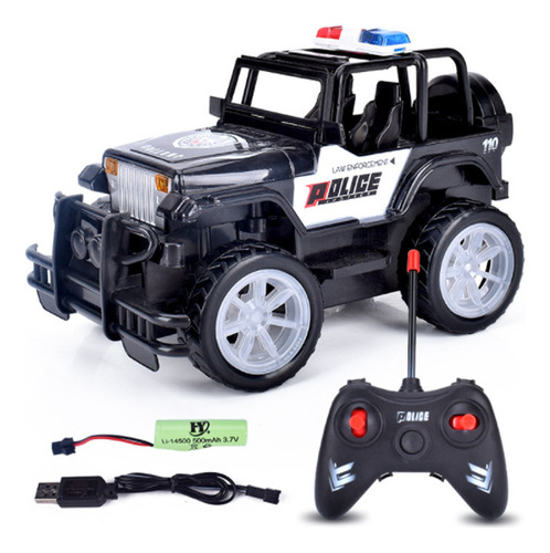 Fwefww Coche De Policía Recargable Rc Truck Toys