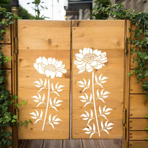 Plantillas De Flores Grandes Para Decoración Exterior M, Par