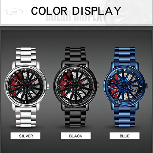 Gorben Creative 3d Rueda De Coche Reloj Giratorio Hombres Mo