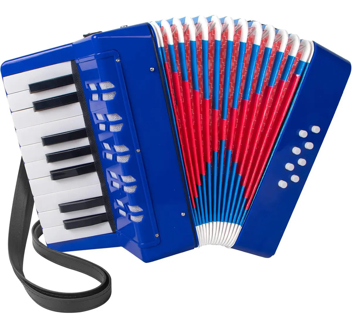Gaita Sanfona Acordeon Iniciante 8 Baixos 17 Teclas Brinquedo Crianças Sanfona Infantil Brinquedo Musical Azul Kizumba