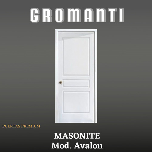 Puerta Placa Gromanti 70/12 Avalon Masonite Marco Chapa 18