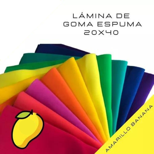 Lamina De Goma Espuma Color Amarillo Banana Manualidad Foami
