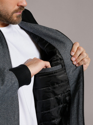 Chaqueta Wool Bomber Gris Calvin Klein