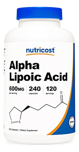 Acido Alfa Lipoico De Nutricost 600 Mg Por Porcion, 240 Caps