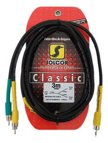 Cable 2 Plug Rca Macho A Plug 3.5mm Macho 3m Solcor 29in03
