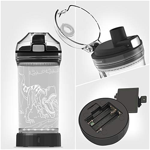Botella De Agua Resplandeciente 3d De Dinosaurio, Vasos Para