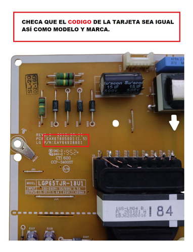 Lg 65um7100pua, Fuente Eax67805001(1.5) (Usado)