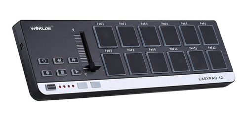 Imagen 1 de 8 de Controlador Midi Worlde Easypad.12 Portátil Con Mini Usb