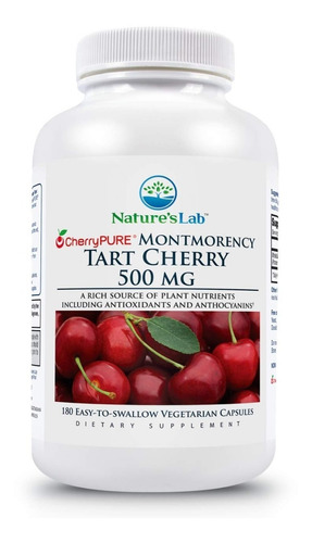 Natures Lab Tart Cherry Suplemento Antioxidante 500mg 180cap