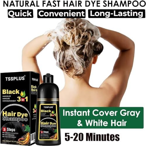 Tssplus Champú Para Tinte De Cabello Negro, 500 Ml - Champú
