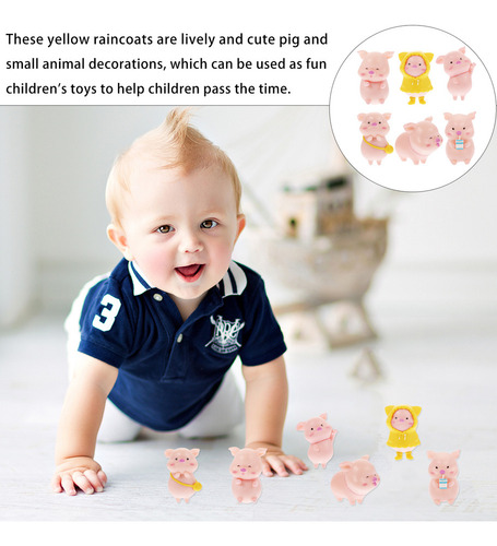 Adorno Piggy Craft Con Forma De Cerdito Para Suculentas, 6 U
