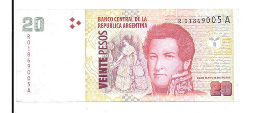 Liquido Billete Argentina 20 Pesos 2° Diseño Reposición