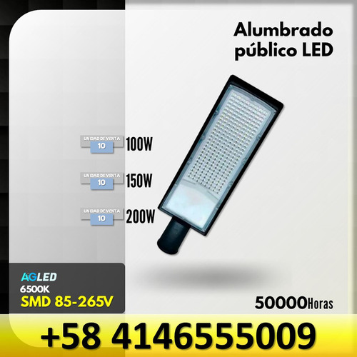 Alumbrado Publico Led 150w 6500k 85-265v 50000hrs Aluminio