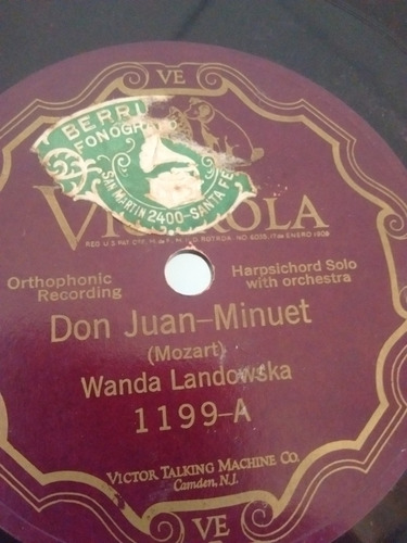 Wanda Landowska Disco Pasta Victrola 1199 C24