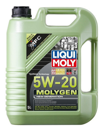 Aceite Liqui Moly Molygen 5w20 Sintetico Motor 5 Litros
