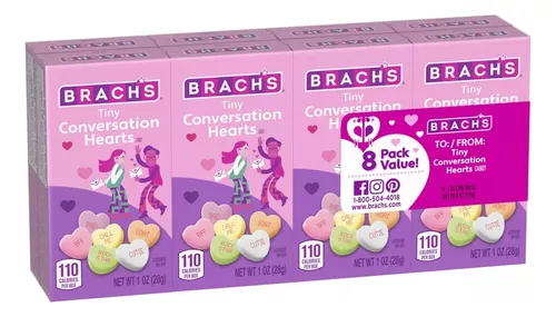 Dulces Brach's Tiny 8pk Edicion San Valentin 226g Americanos