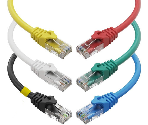Cable Ethernet Cat-6 De 8 Pies Lan, Utp , Rj45  (5 Piezas)