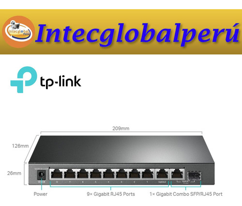 Switch Tp-link Tl-sg1210mpe 10 Puertos Gigabit (8 Puertos)