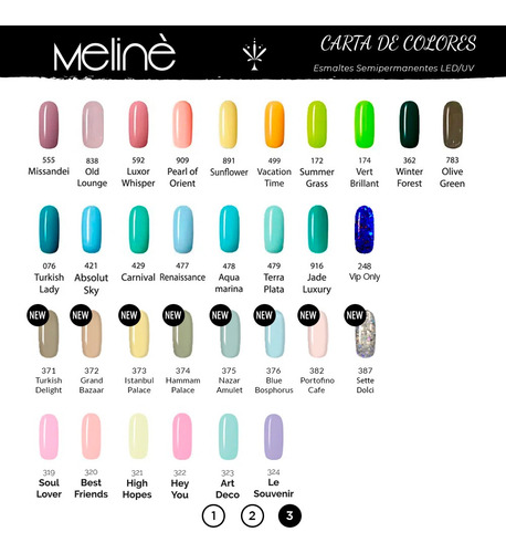 Imagen 5 de 5 de Esmaltes Meline Semipermanente X24 Uñas Color Gel Led/uv