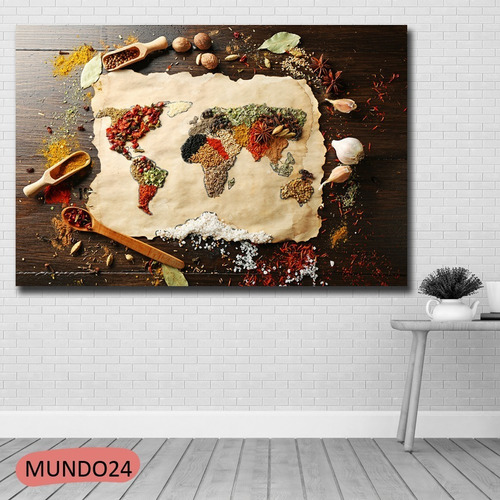 Imagen 7 de 10 de Cuadro Mapamundi Antiguo 150x100 Consulte Otros Tela Lienzo