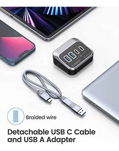Hub Usb Orico De 10 Gbps Con 2 Puertos Usb A Y 2 Puertos Usb